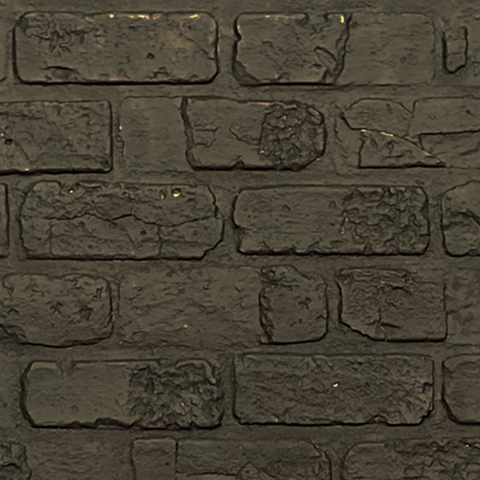 ClassicBrick - 1/2" Faux Brick Sample - Distressed Black