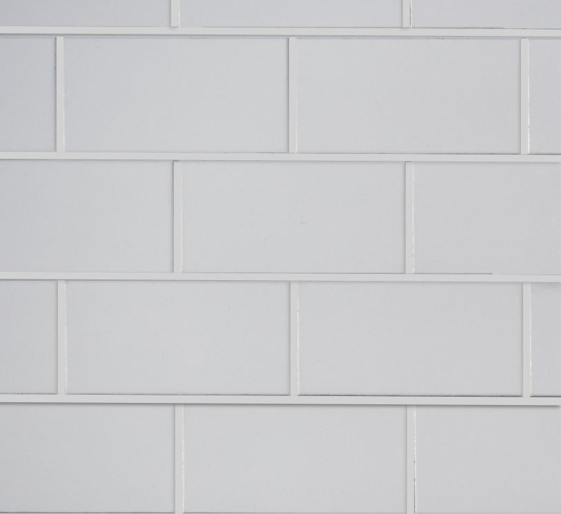 Slatwall - Subway Tile - White w/ White Grout