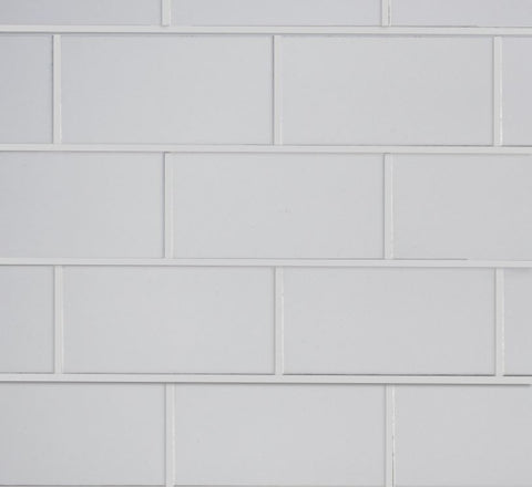 Slatwall - Subway Tile - White w/ White Grout
