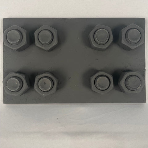 Faux Steel I-BEAM Connector Plate w/ Nuts - Steel Grey