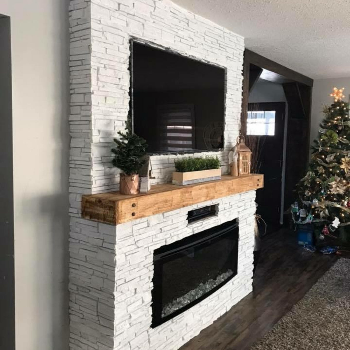 Faux Stacked Stone Panels - Simply White