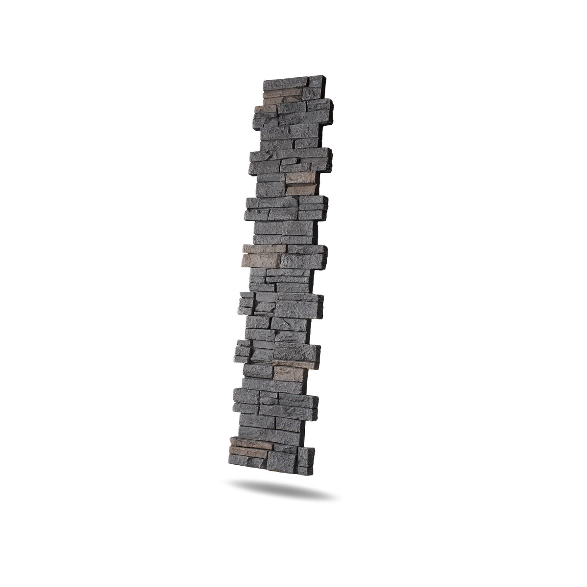 Faux Stacked Stone Pillar Panel - Black Blend