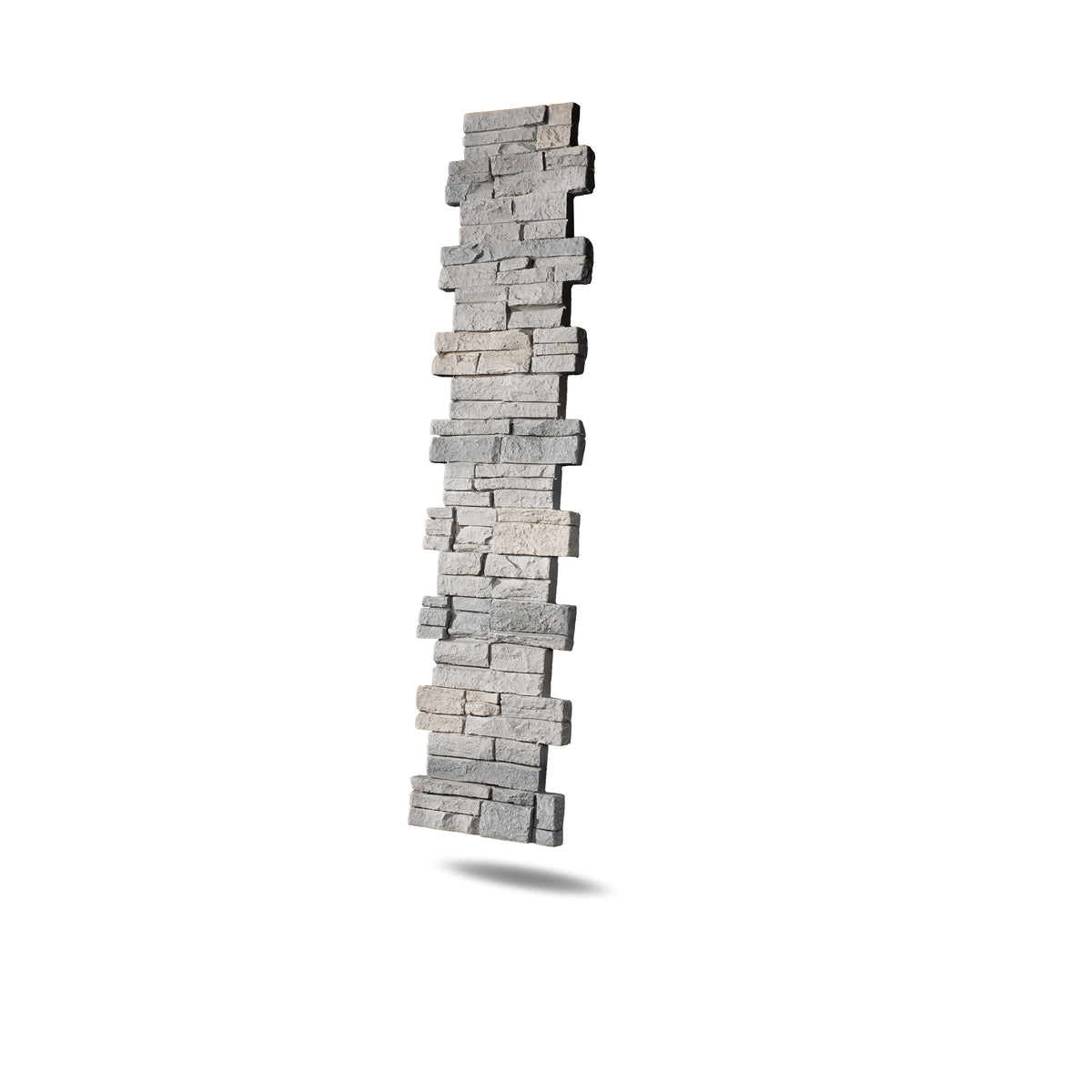 Faux Stacked Stone Pillar Panel - Grey Brown