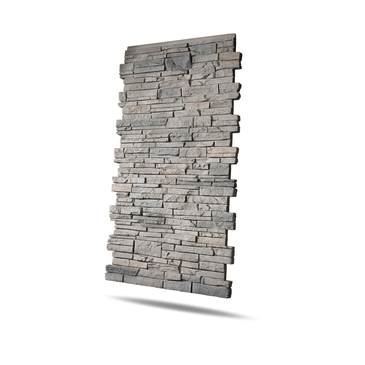 Faux Stacked Stone Pillar Panel - Grey Brown