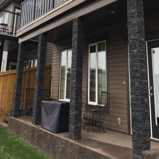 Stack Stone Posts Faux Stacked Stone Post Cover - 6