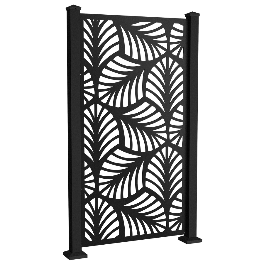 Palms & Fronds Privacy Screen - Black