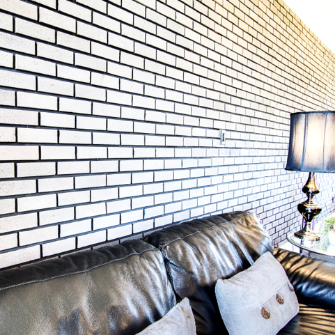 Faux Brick Tile For Interior Modern Grey Brick Wall Faux 3D Effect