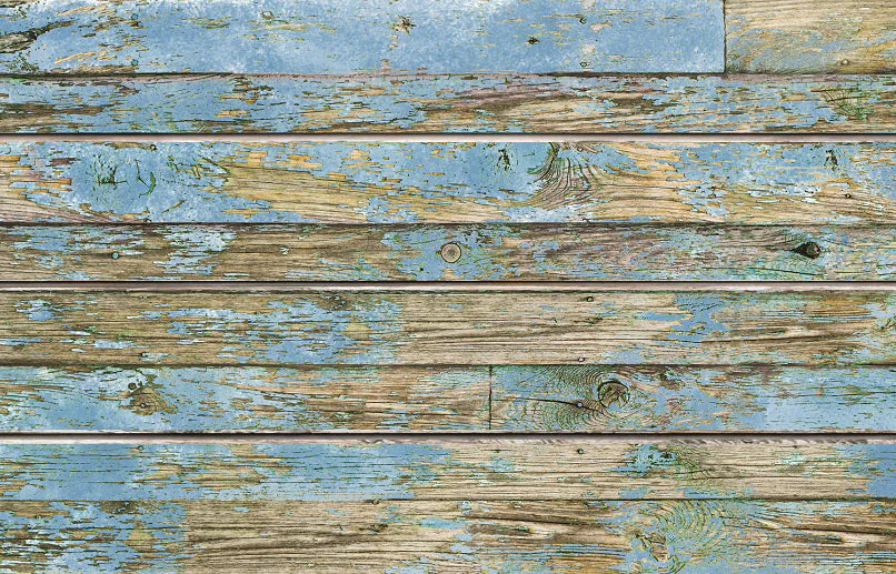 Decorative Wall Panels - Wood Old Paint  - Blue