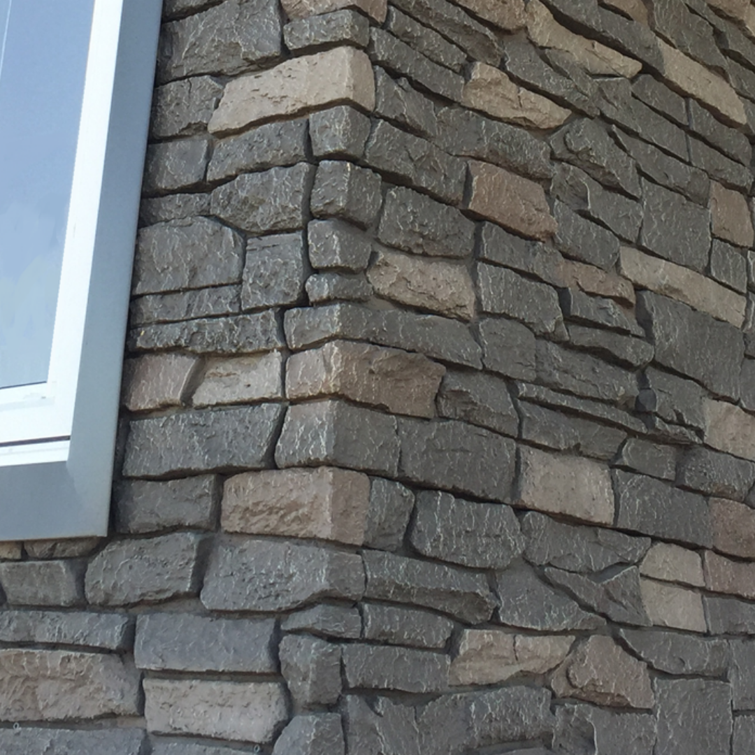 Brown Stones With Ridges Ridge Stone Left Corner Faux Stone Panel