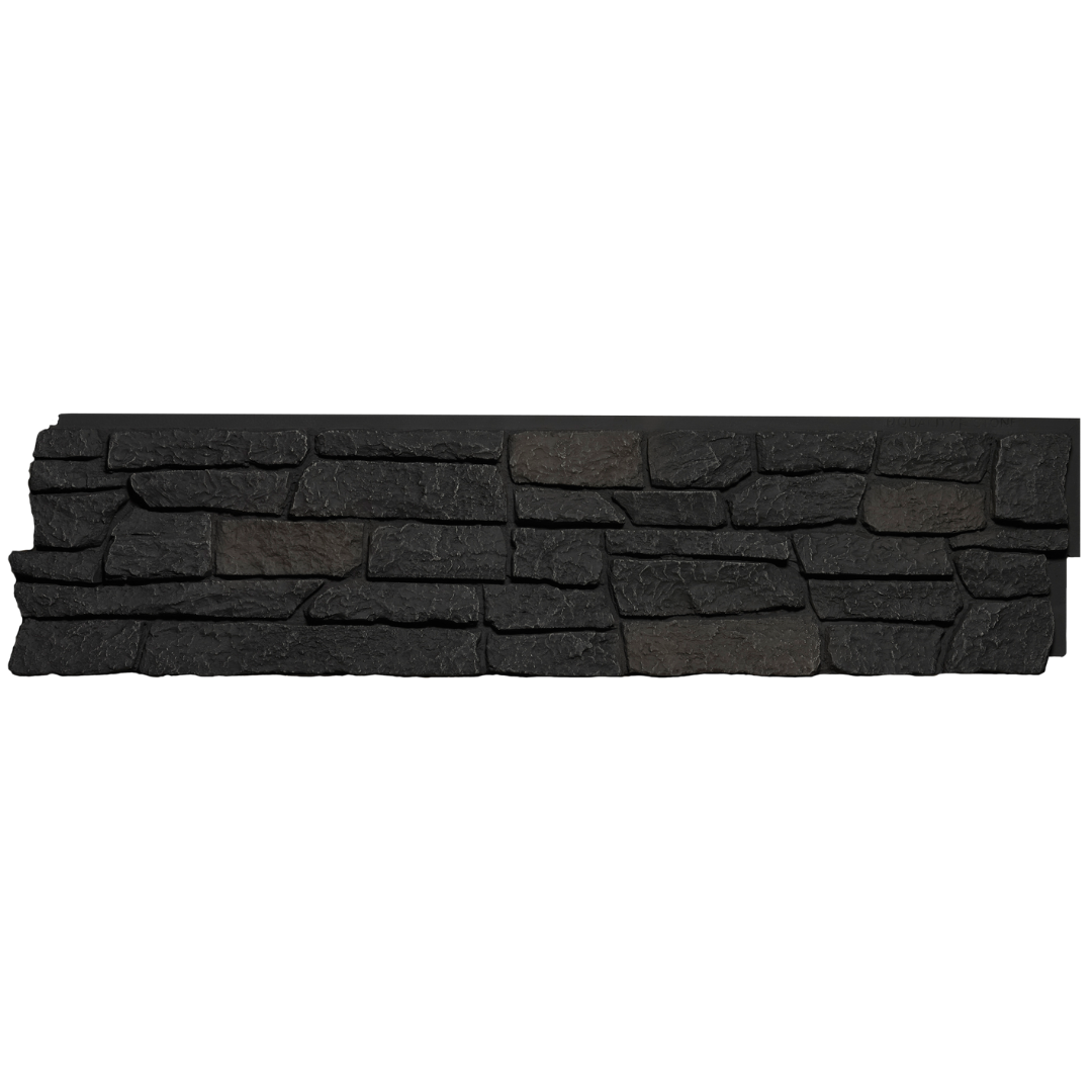 Faux Ridge Stone Panels - Black Blend