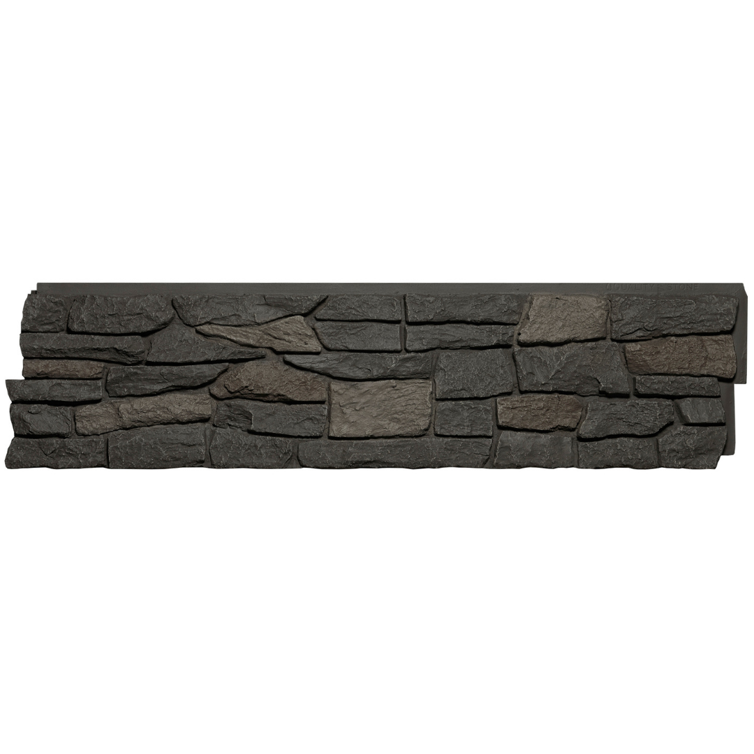 Faux Ridge Stone Panels - Dark Brown