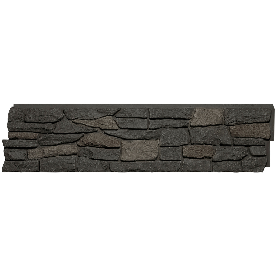 Brown Stones With Ridges Faux Ridge Stone Panels - Dark Brown