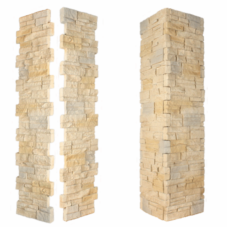 Faux Stacked Stone Pillar Panel - Aspen