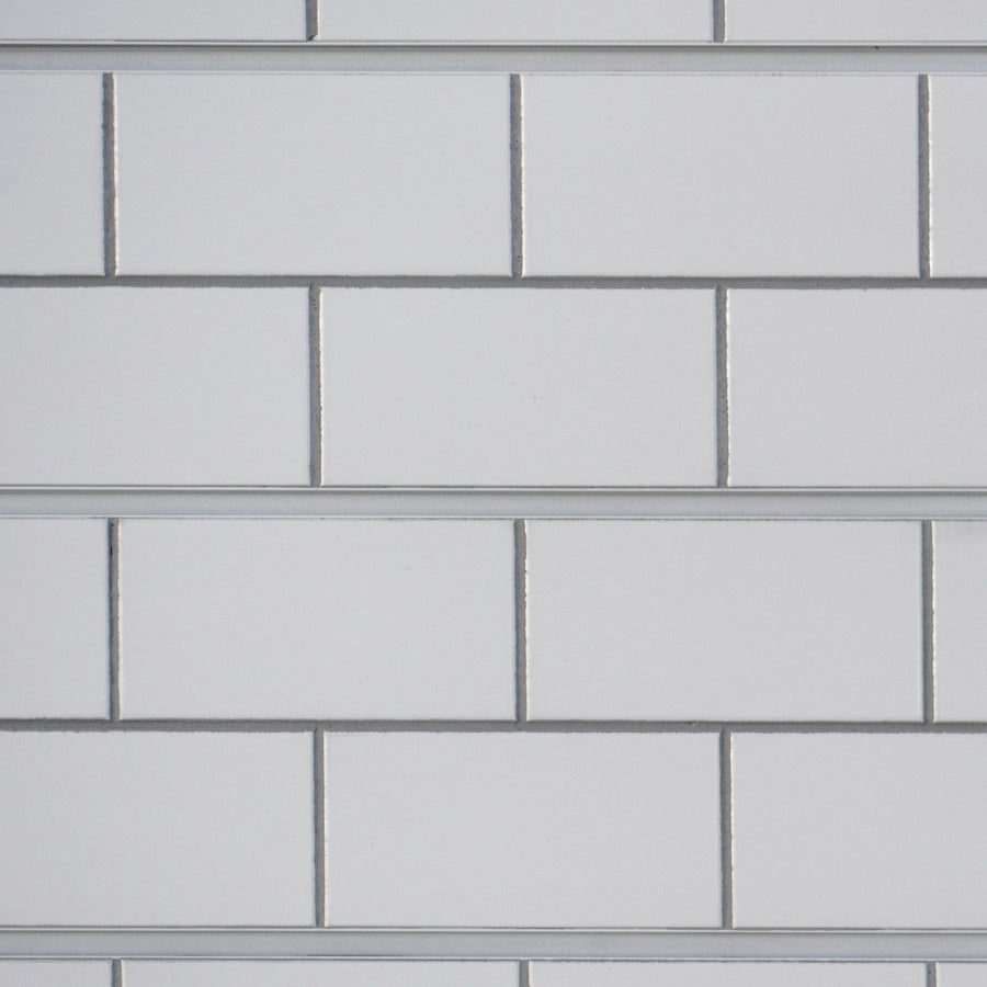 Slatwall - Subway Tile - White w/ Grey Grout