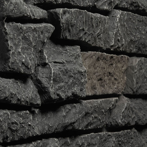 Faux Ridge Stone Panels - Black-Faux Ridge Stone Panel-Quality Stone-BLACK BLEND-Wall Theory