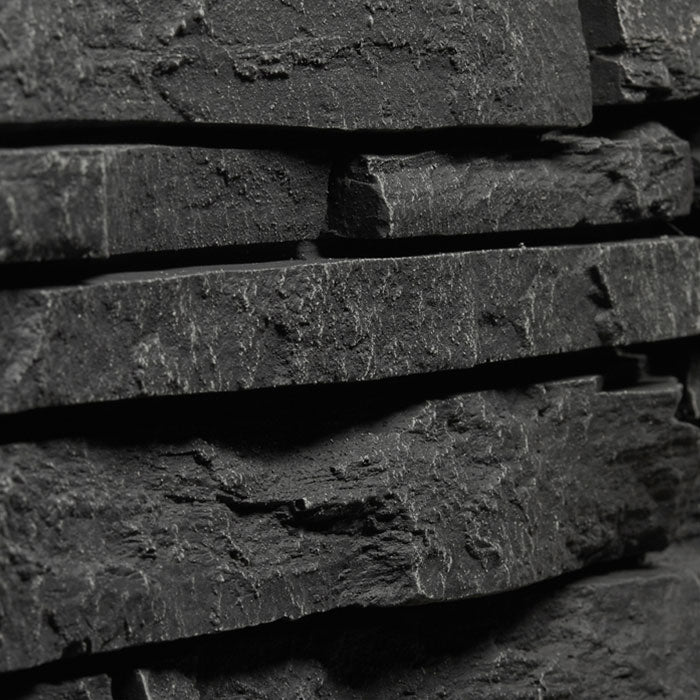 Faux Stacked Stone Panels - Black-Faux Stacked Stone Panel-Quality Stone-BLACK BLEND-Wall Theory