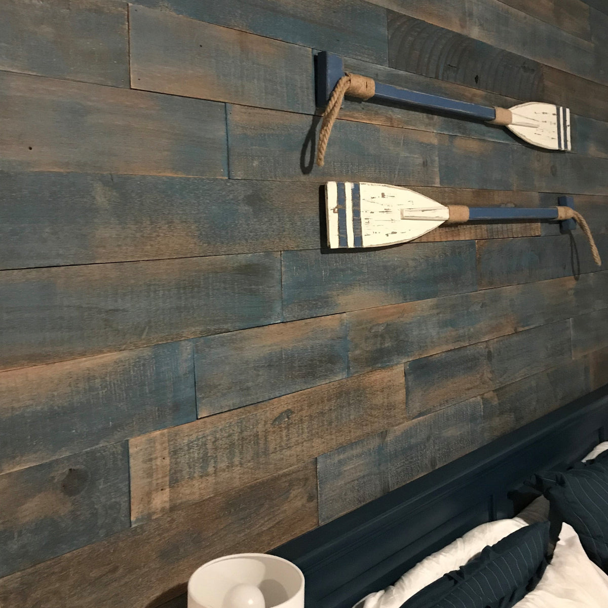 Distressed Wood Wall Planks - Blue-Ish