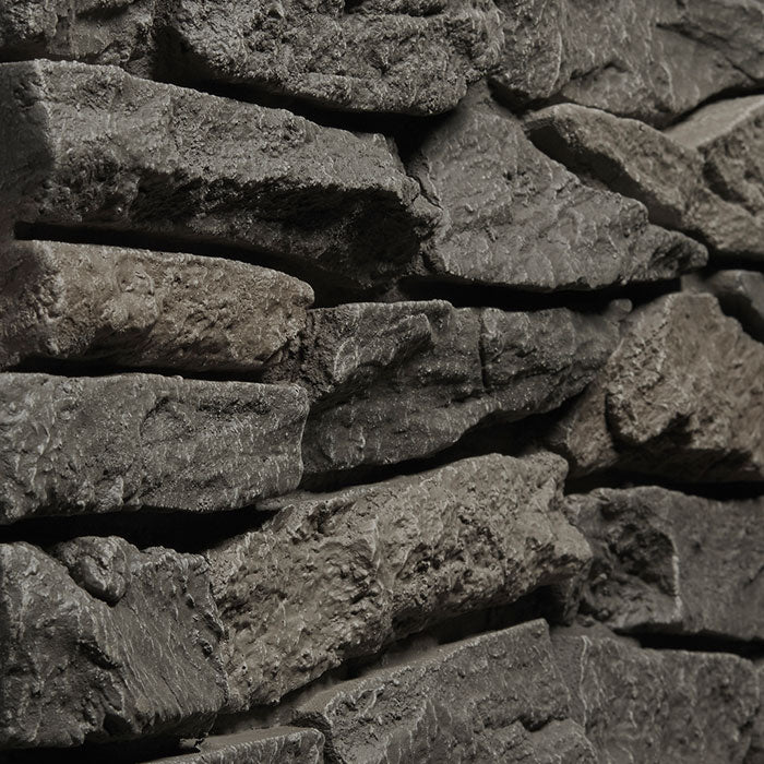 Brown Stones With Ridges Faux Ridge Stone Panels - Dark Brown