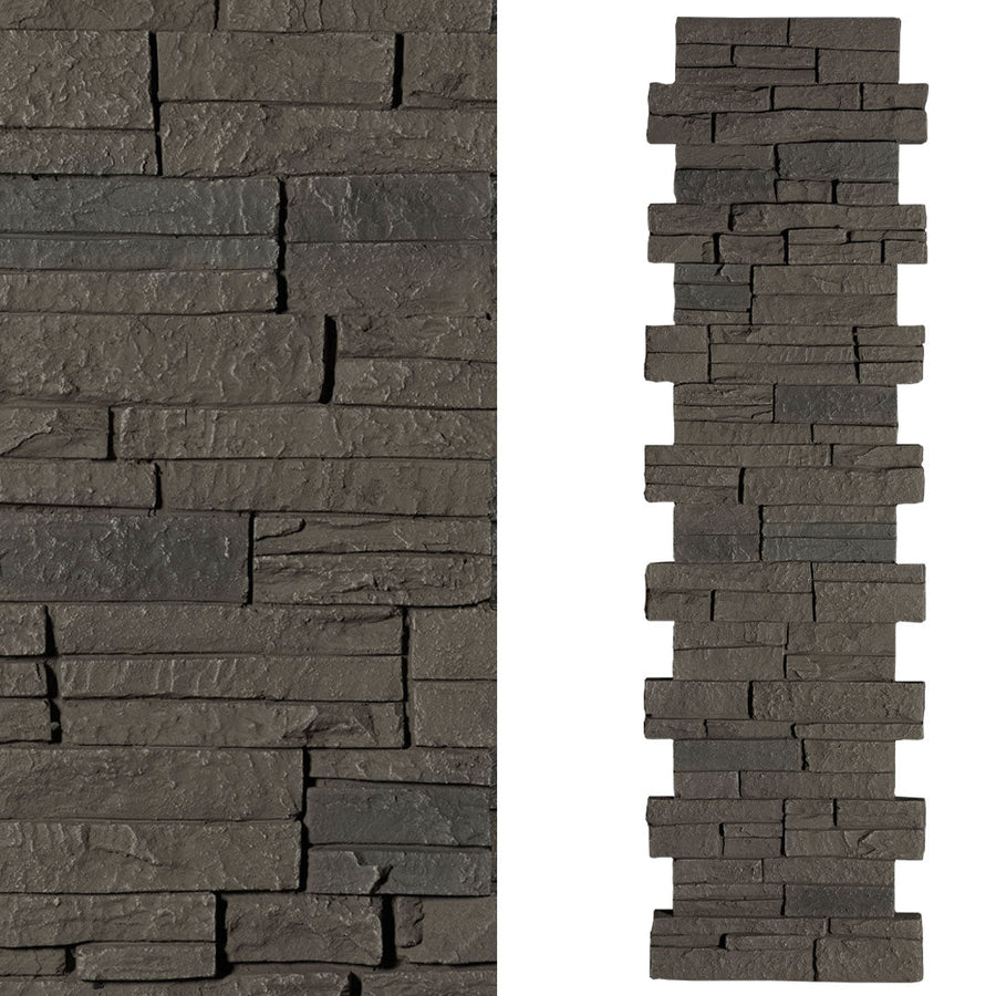 STACKED STONE - PILLAR PANEL-Faux Stone Pillar-Quality Stone-Grey Blend-8"-Wall Theory