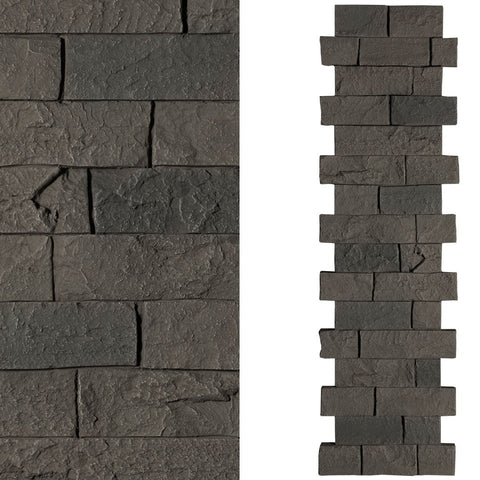 Faux Ledge Stone Pillar Panel - Grey Blend