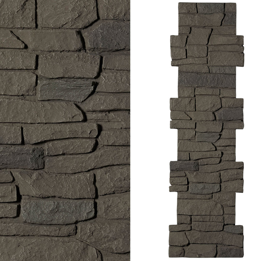 Faux Ridge Stone Pillar Panel - Grey Blend