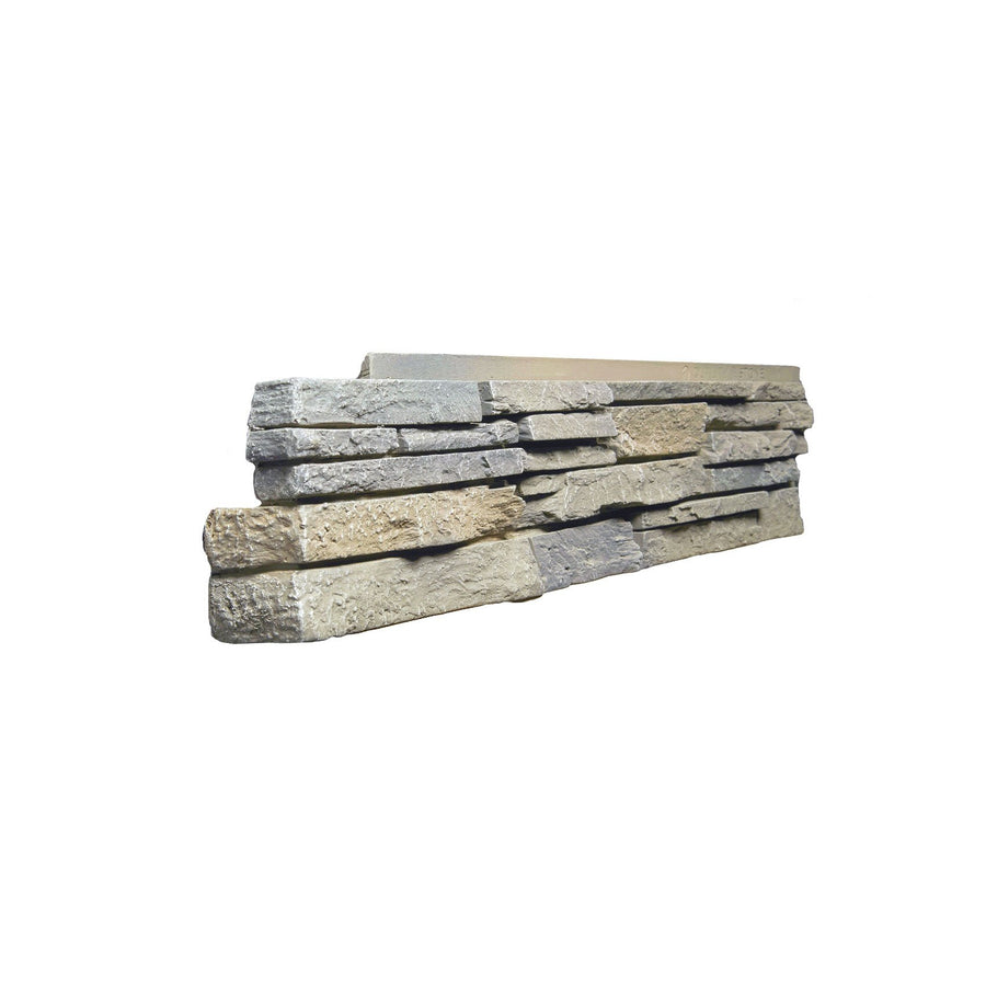 STACKED STONE - 6X25.5" LEFT CORNER - LIMESTONE-Faux Stacked Stone-Quality Stone-Limestone-Wall Theory