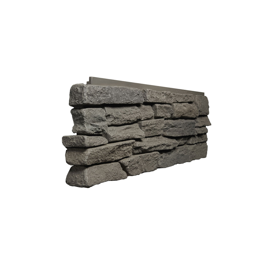 RIDGE STONE - 11X25.5" - LEFT CORNER - GREY BROWN-Faux Ridge Stone-Quality Stone-Grey Brown-Wall Theory