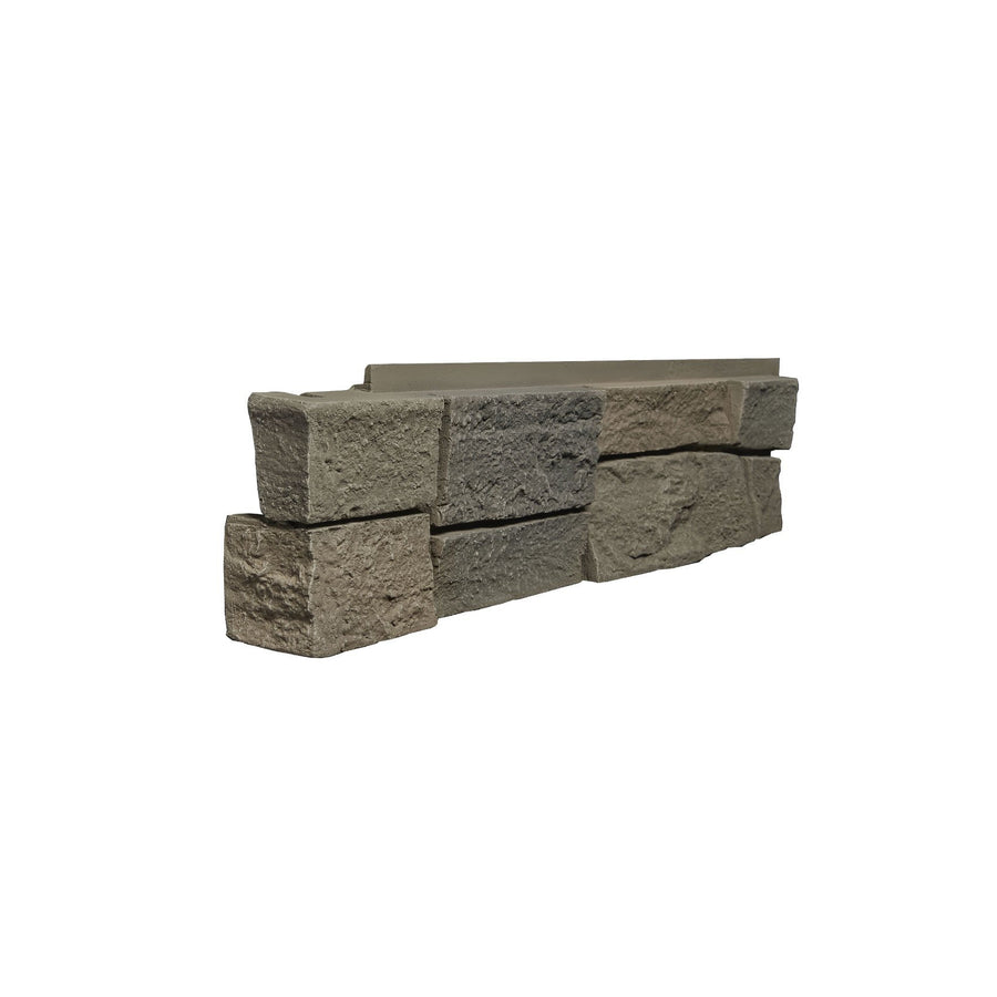 LEDGE STONE - 6X25.5" LEFT CORNER - GREY BROWN-Faux Ledge Stone-Quality Stone-Grey Brown-Wall Theory