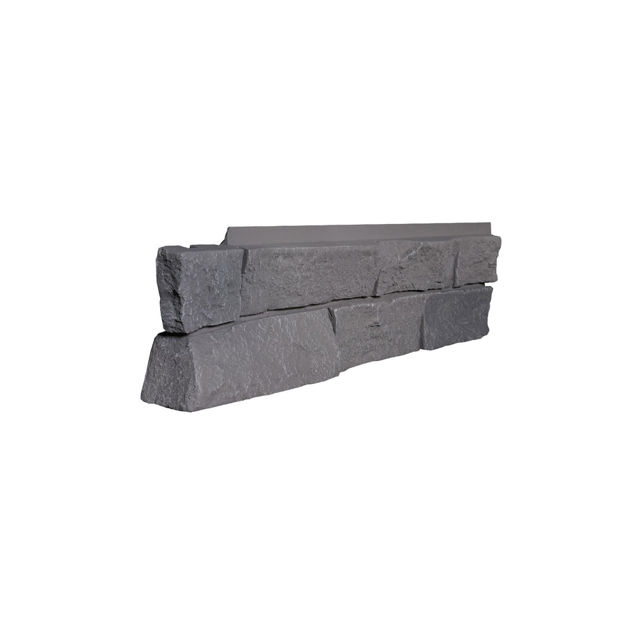 LEDGE STONE - 6X25.5" LEFT CORNER - GREY-Faux Ledge Stone-Quality Stone-Grey Blend-Wall Theory