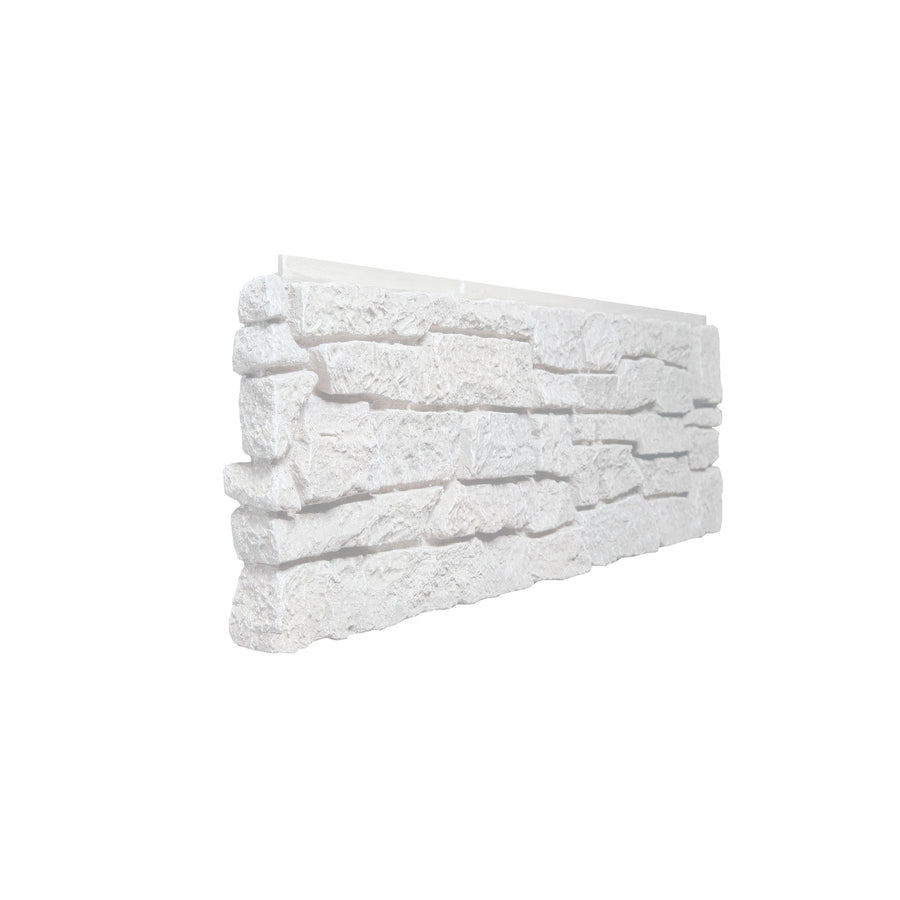 RIDGE STONE - 11X25.5" - LEFT CORNER - SIMPLY WHITE-Faux Ridge Stone-Quality Stone-Simply White-Wall Theory