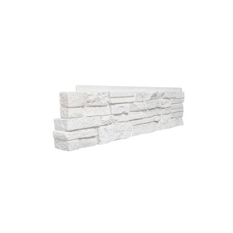 STACKED STONE - 6X25.5" LEFT CORNER - SIMPLY WHITE-Faux Stacked Stone-Quality Stone-Simply White-Wall Theory