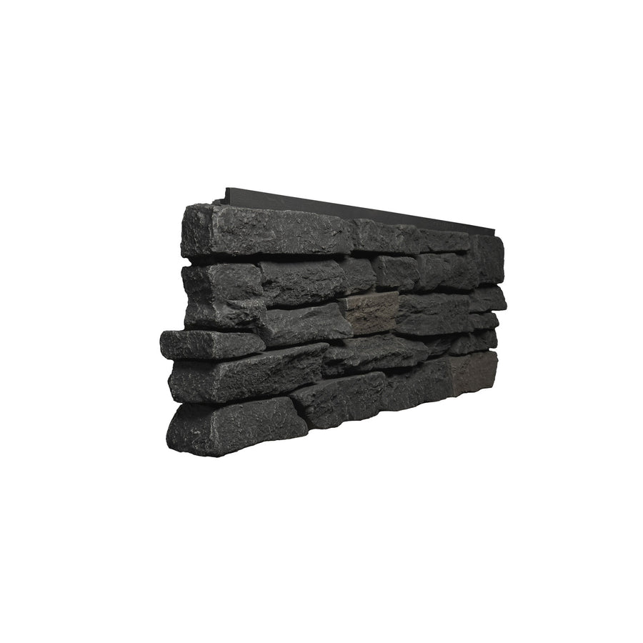 RIDGE STONE - 11X25.5" - LEFT CORNER - BLACK-Faux Ridge Stone-Quality Stone-BLACK BLEND-Wall Theory