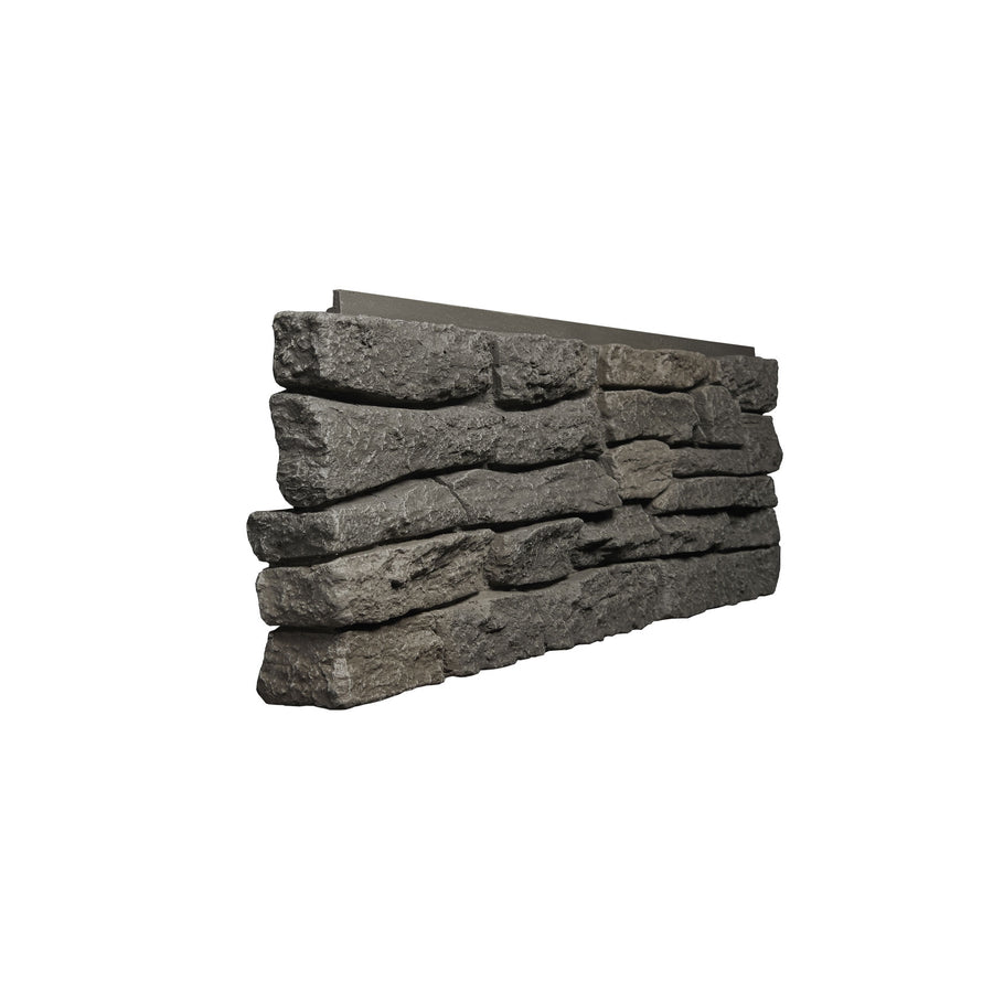 RIDGE STONE - 11X25.5" - LEFT CORNER - DARK BROWN-Faux Ridge Stone-Quality Stone-DARK BROWN-Wall Theory