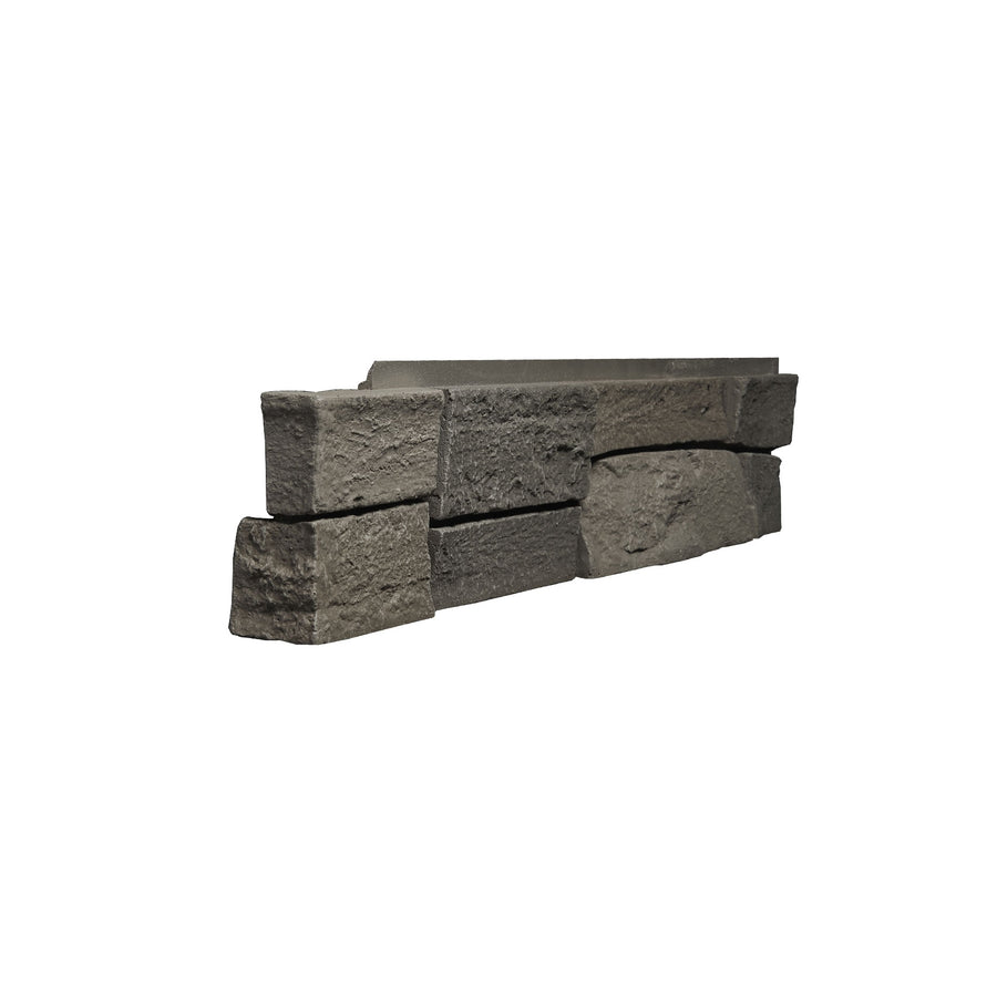 LEDGE STONE - 6X25.5" LEFT CORNER - DARK BROWN-Faux Ledge Stone-Quality Stone-Dark Brown-Wall Theory