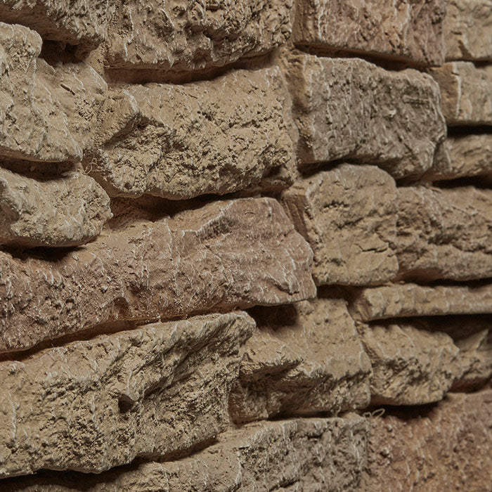 Faux Ridge Stone Panels - Light Brown-Faux Ridge Stone Panel-Quality Stone-LIGHT BROWN-Wall Theory