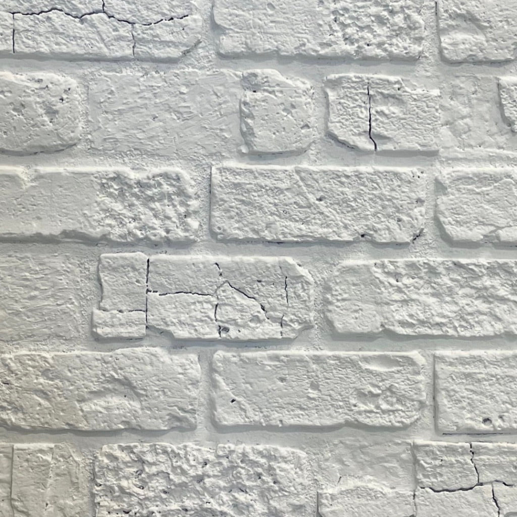 ClassicBrick - 1/2" Faux Brick Sample - Distressed White