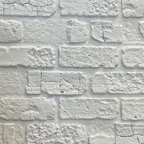 ClassicBrick - 1/2" Faux Brick Sample - Distressed White