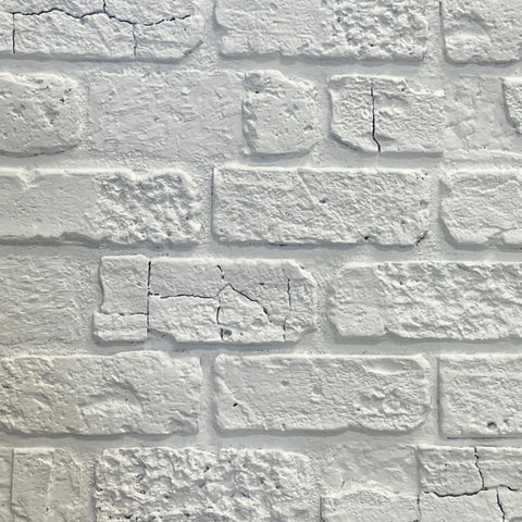 ClassicBrick - 1/2" Faux Brick Sample - Distressed White