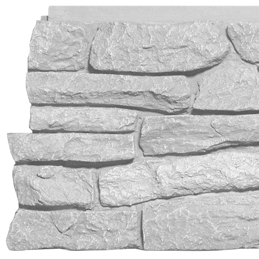 Faux Ridge Stone Panels - Simply White