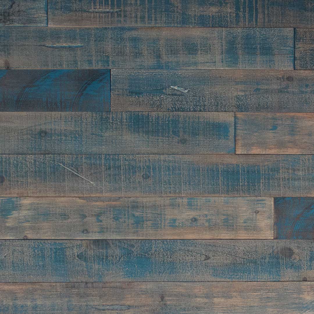Distressed Wood Wall Planks - Blue-Ish-Real Wood-AS-IS BRAND-BLUE-ISH-Wall Theory